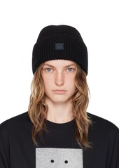 Acne Studios Black Small Face Logo Beanie