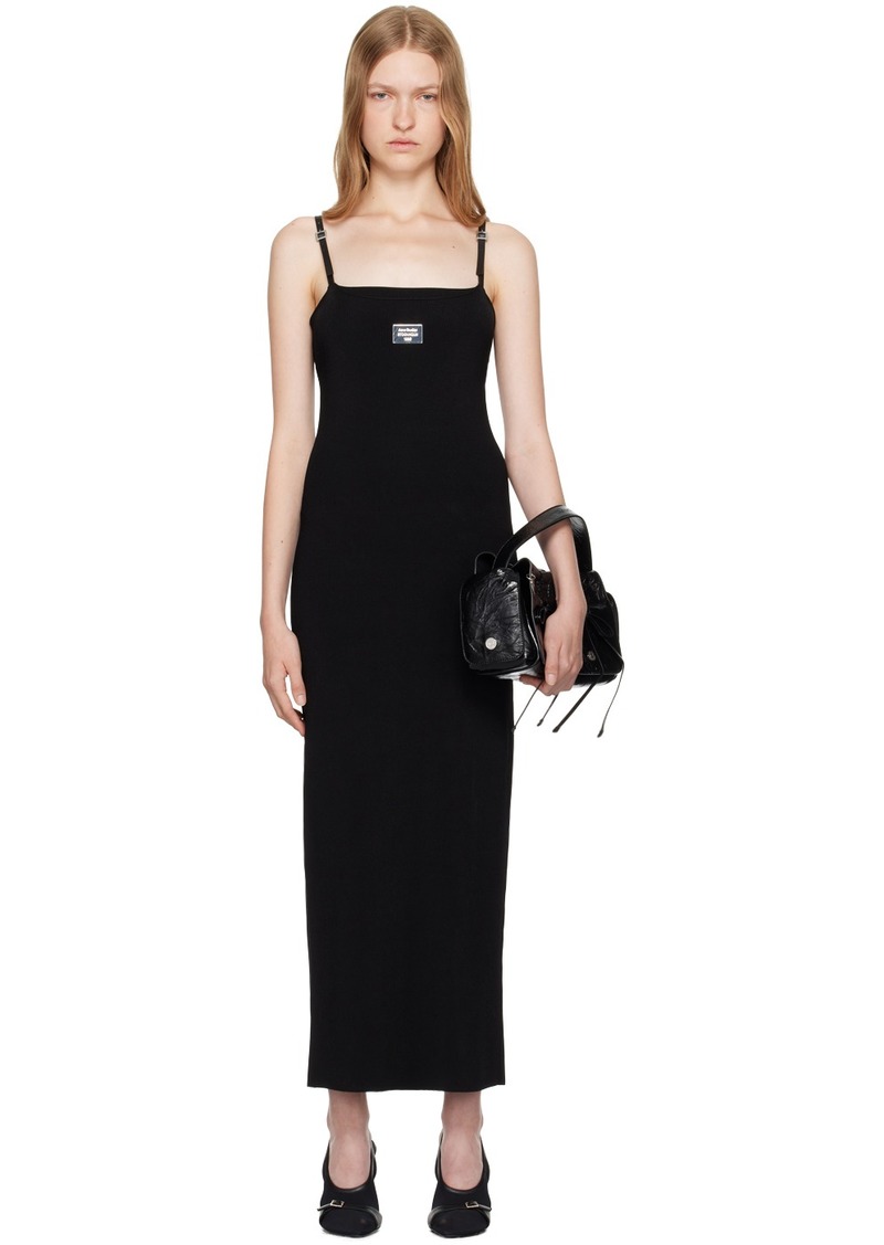 Acne Studios Black Strap Logo Maxi Dress