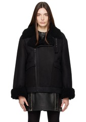 Acne Studios Black Zip Shearling Jacket