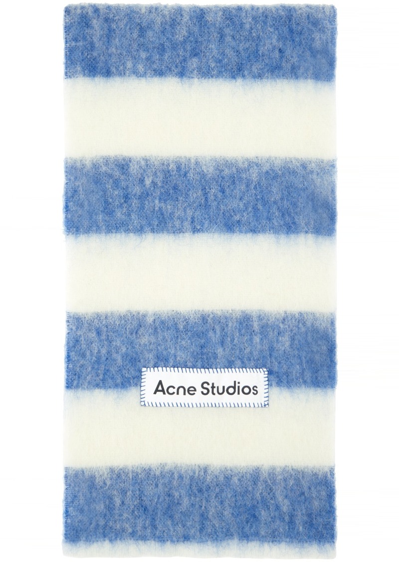 Acne Studios Blue & White Stripe Scarf