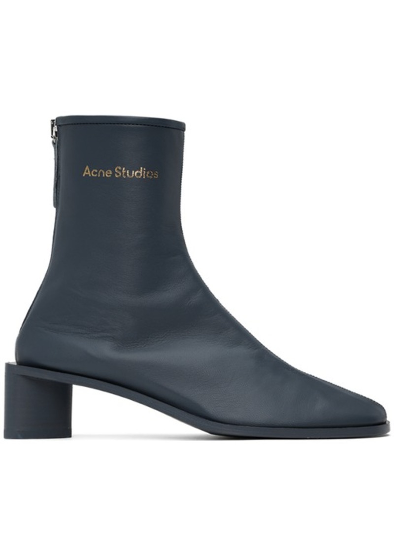 Acne Studios Blue Branded Logo Boots