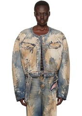 Acne Studios Blue Cropped Denim Jacket