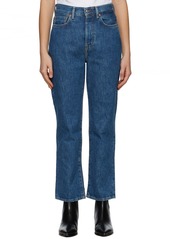 Acne Studios Blue Cropped Straight Fit Jeans