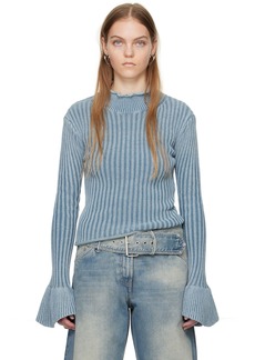 Acne Studios Blue Flared Cuff Sweater
