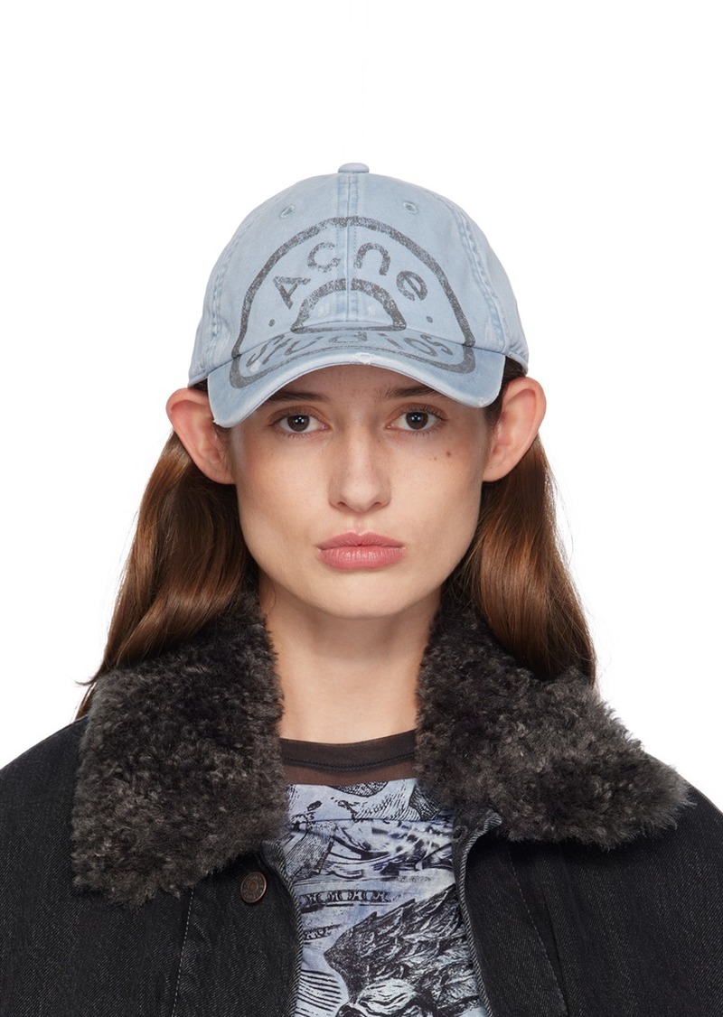 Acne Studios Blue Printed Logo Cap