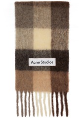 Acne Studios Brown & Off-White Large Check Scarf