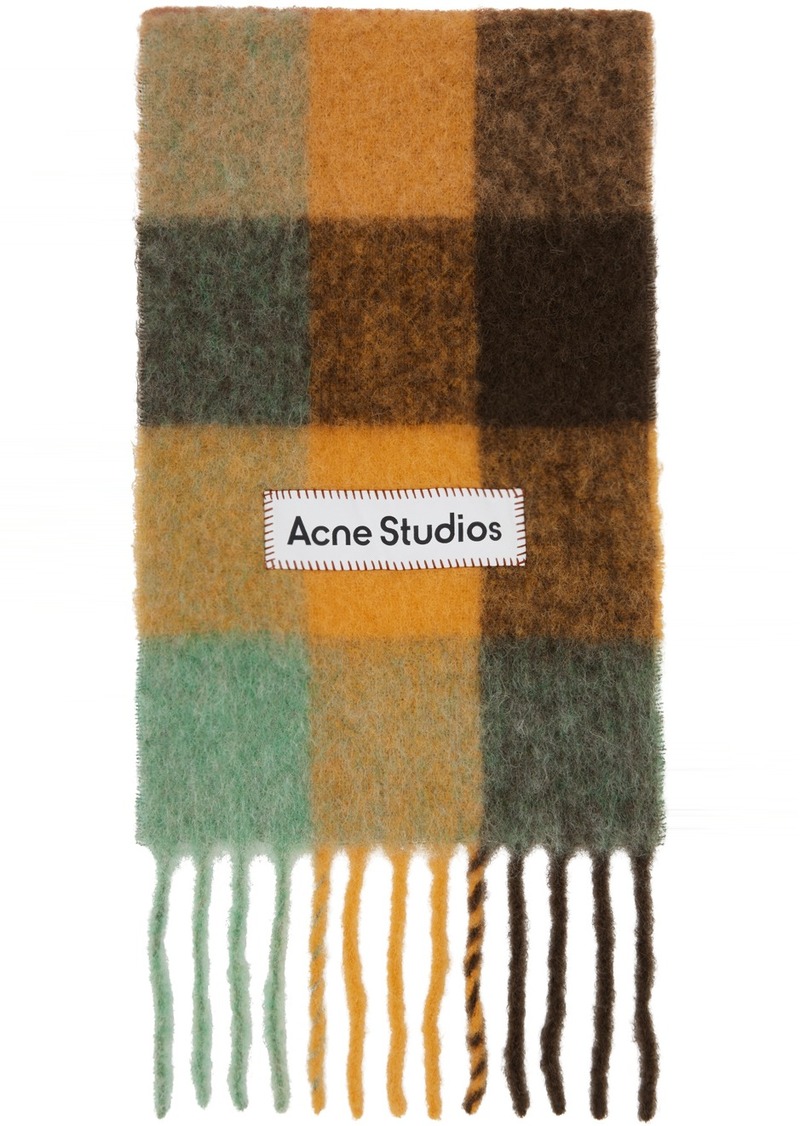 Acne Studios Brown & Orange Check Scarf