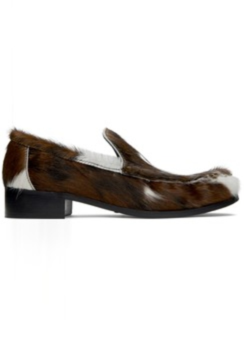 Acne Studios Brown & White Leather Loafers