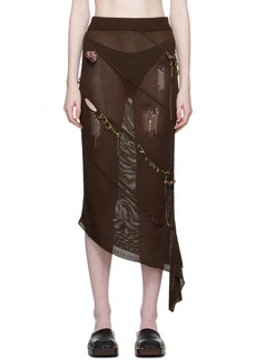 Acne Studios Brown Flower Midi Skirt