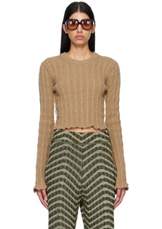 Acne Studios Brown Frayed Sweater