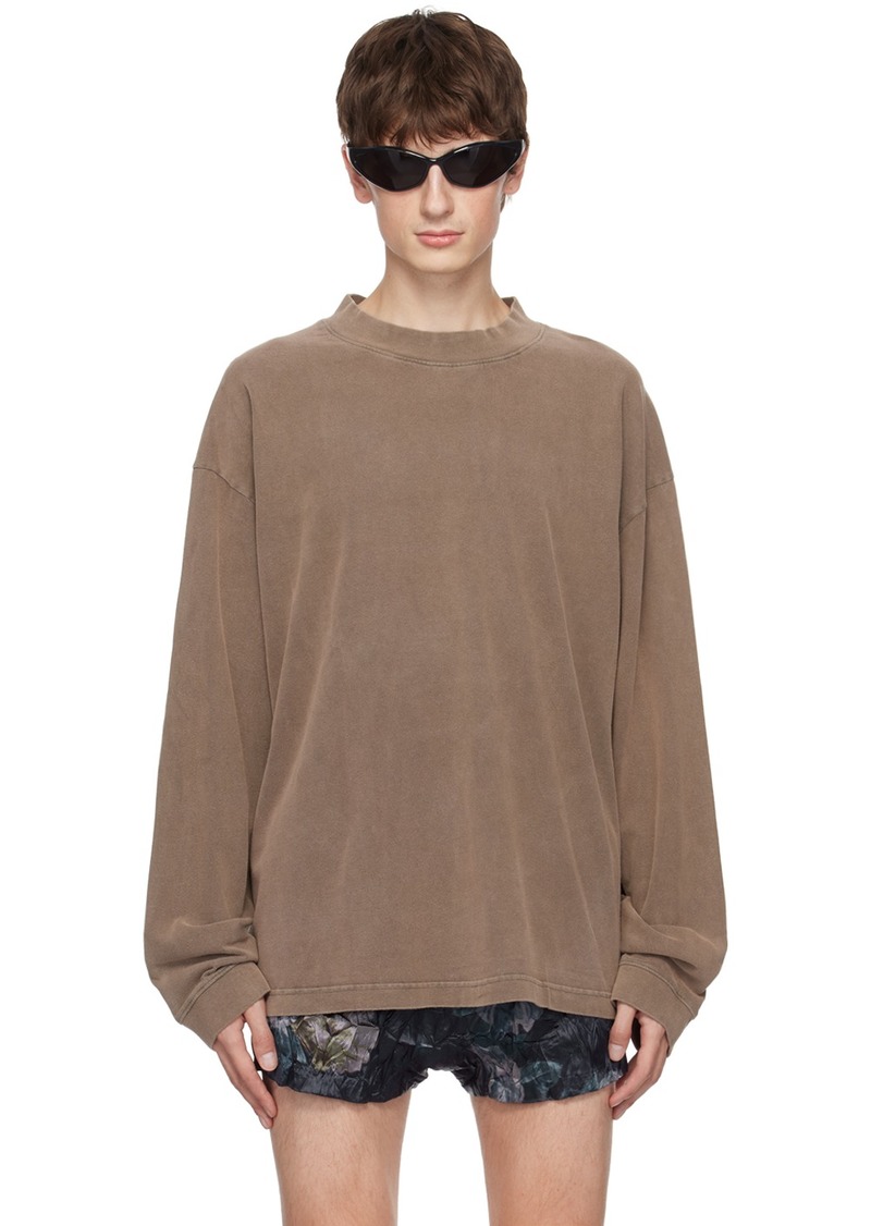 Acne Studios Brown Patch Long Sleeve T-Shirt
