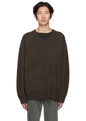 Acne Studios Brown V-Neck Sweater