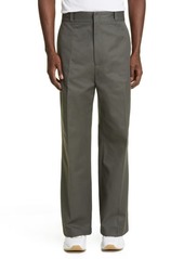Acne Studios Cotton Twill Wide Leg Trousers in Olive Green at Nordstrom