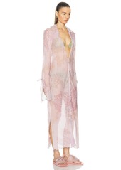 Acne Studios Daftan Lace Camo Long Sleeve Dress