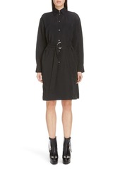 Acne Studios Damiena Long Sleeve Belted Shirtdress in Black at Nordstrom