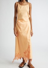 Acne Studios Daya Guipure Lace Handkerchief Hem Cotton Slipdress