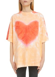 Acne Studios Edra Couer Tie Dye Cotton Graphic Tee in Orange/Coral at Nordstrom