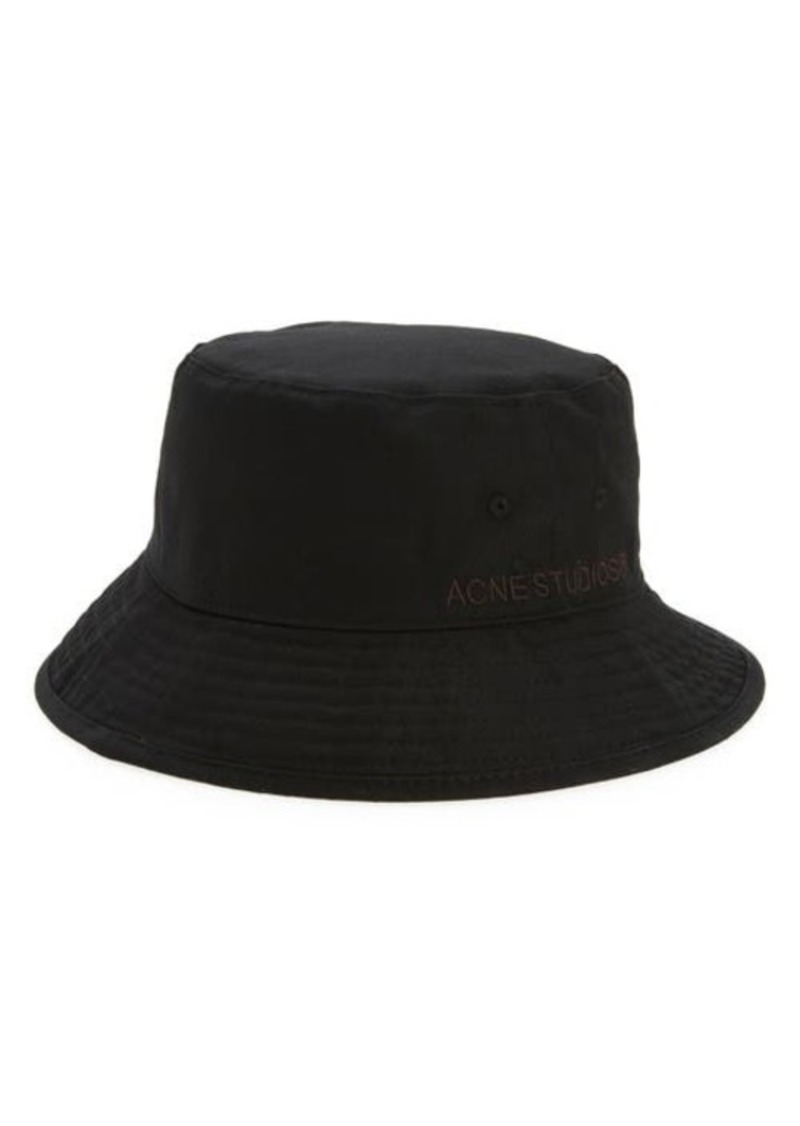 Acne Studios Embroidered Logo Cotton Bucket Hat