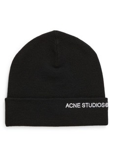 Acne Studios Embroidered Logo Wool Blend Beanie