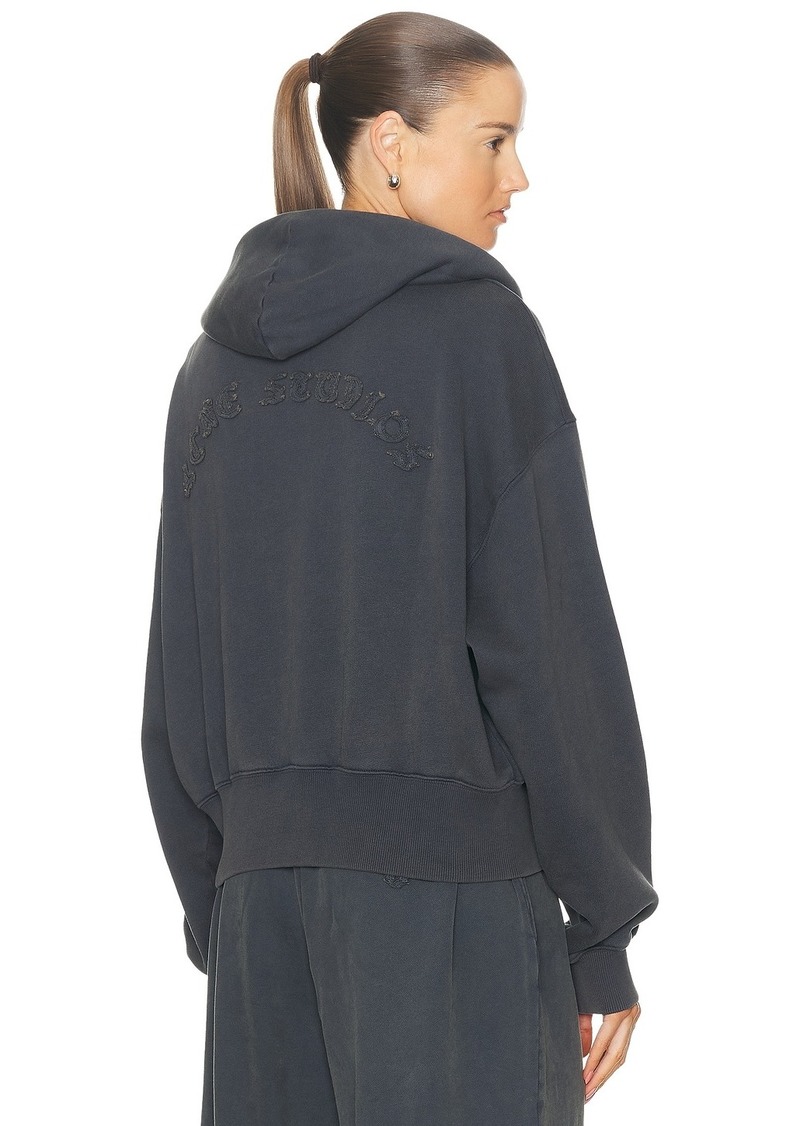 Acne Studios Felly Gothic Logo Zip Up Hoodie