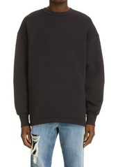 Acne Studios Fin Circle Logo Embroidered Sweatshirt in Black at Nordstrom