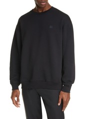 Acne Studios Forba Face Patch Crewneck Sweater in Black at Nordstrom