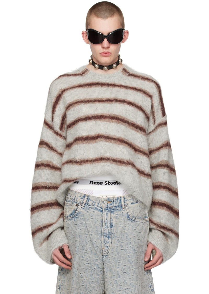 Acne Studios Gray & Brown Stripes Sweater