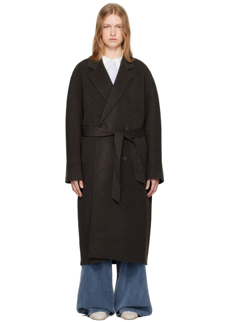 Acne Studios Gray Double-Breasted Wool Coat