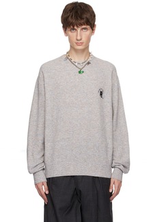 Acne Studios Gray Embroidered Sweater