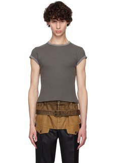 Acne Studios Gray Fitted Garment-Dyed T-Shirt