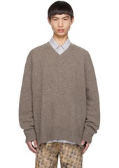 Acne Studios Gray V-Neck Sweater