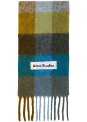 Acne Studios Green & Blue Alpaca & Mohair Large Check Scarf