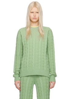 Acne Studios Green Cable Knit Sweater