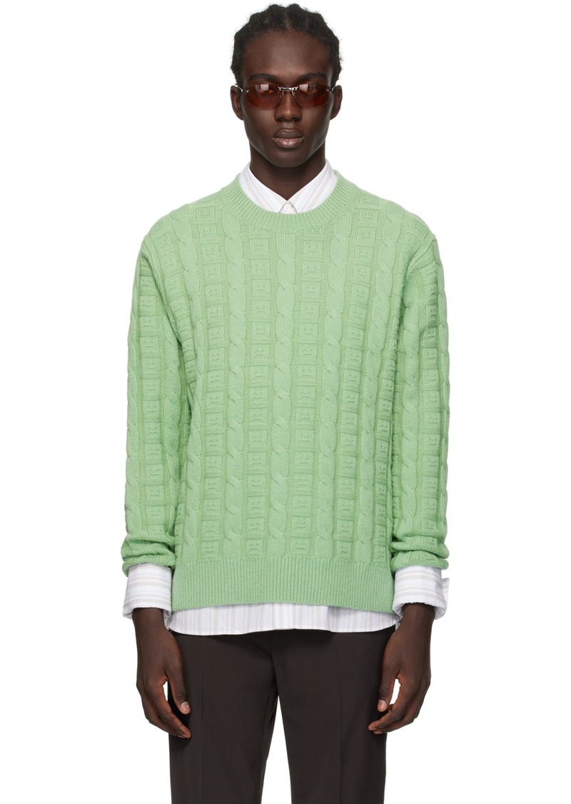 Acne Studios Green Jacquard Sweater