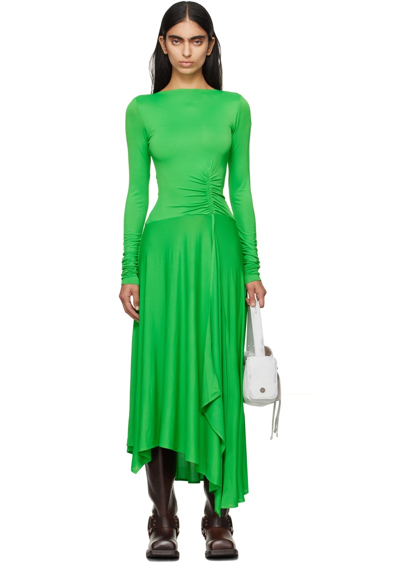 Acne Studios Green Long Sleeve Maxi Dress