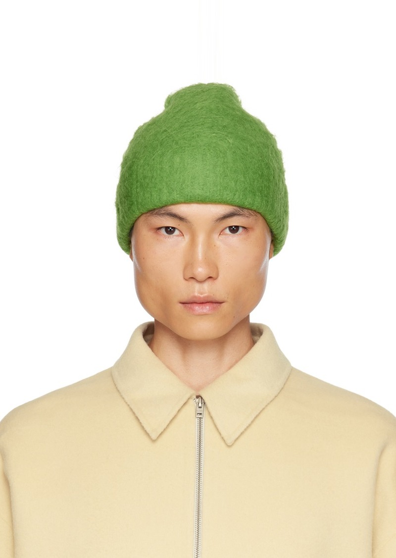 Acne Studios Green Wool Mohair Beanie