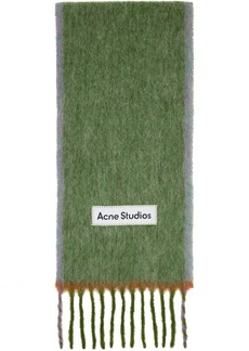 Acne Studios Green Wool Mohair Scarf
