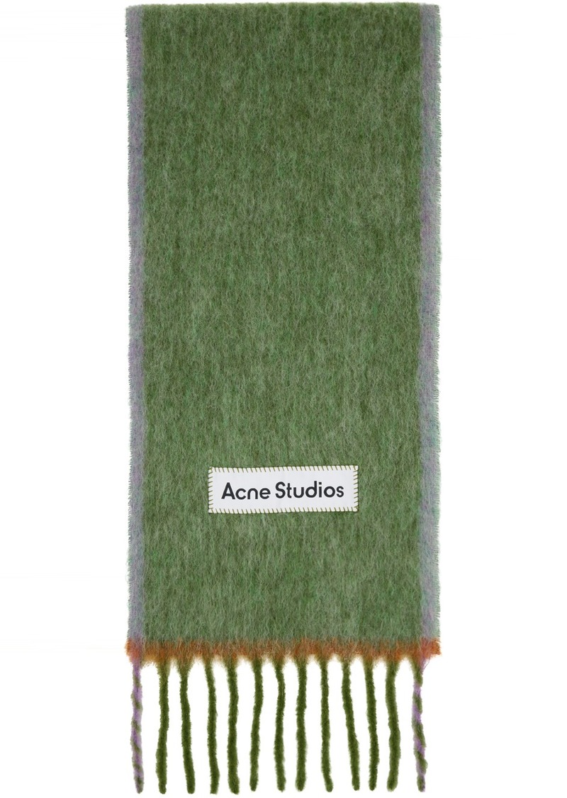 Acne Studios Green Wool Mohair Scarf