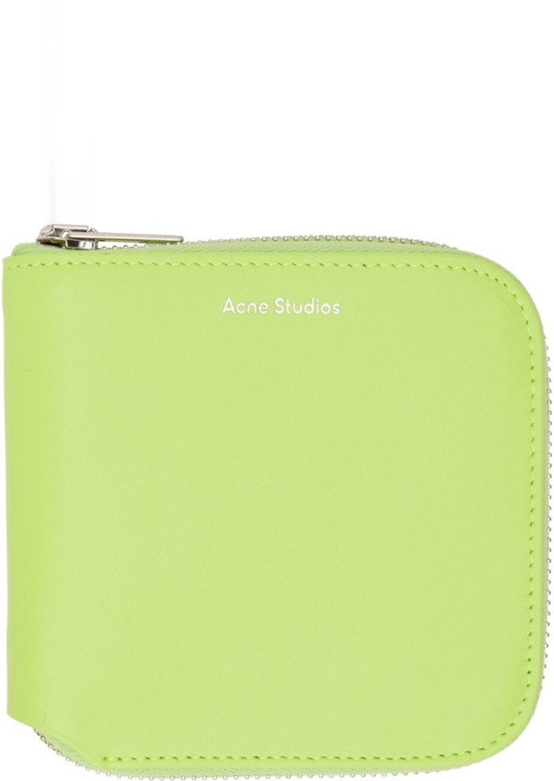 Acne Studios Green Zip Wallet