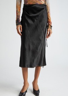 Acne Studios Iala Crinkle Satin Wrap Skirt