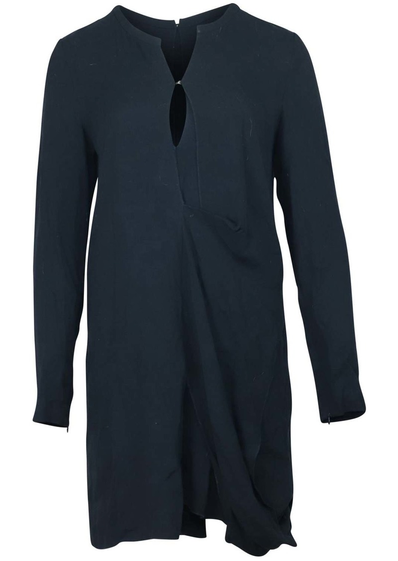 Acne Studios Keyhole Neckline Dress in Navy Blue Viscose