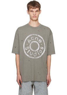 Acne Studios Khaki Printed-Logo T-Shirt