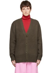 Acne Studios Khaki Y-Neck Cardigan