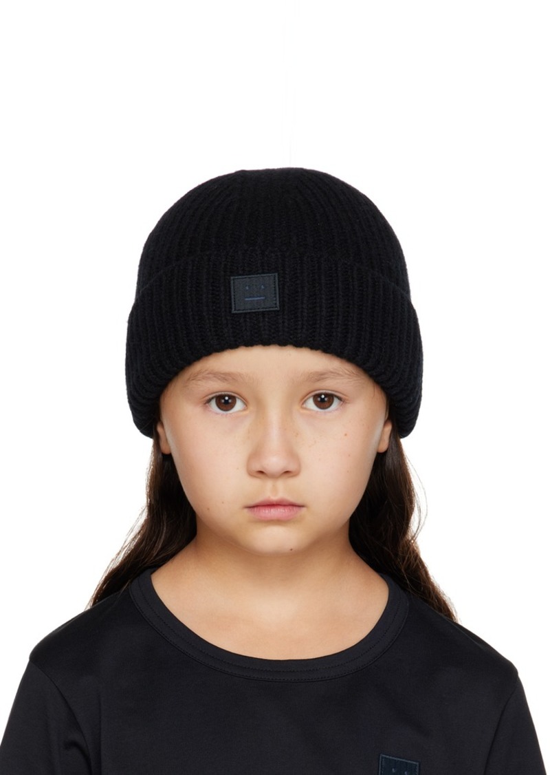 Acne Studios Kids Black Patch Beanie