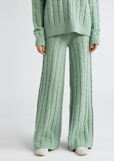 Acne Studios Kong Face Logo Cable Knit Wool Blend Sweater Pants