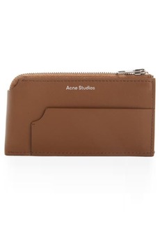 Acne Studios Large Garnet Leather Zip Wallet