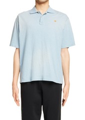 Acne Studios Men's Face Patch Cotton Polo in Dusty Blue at Nordstrom