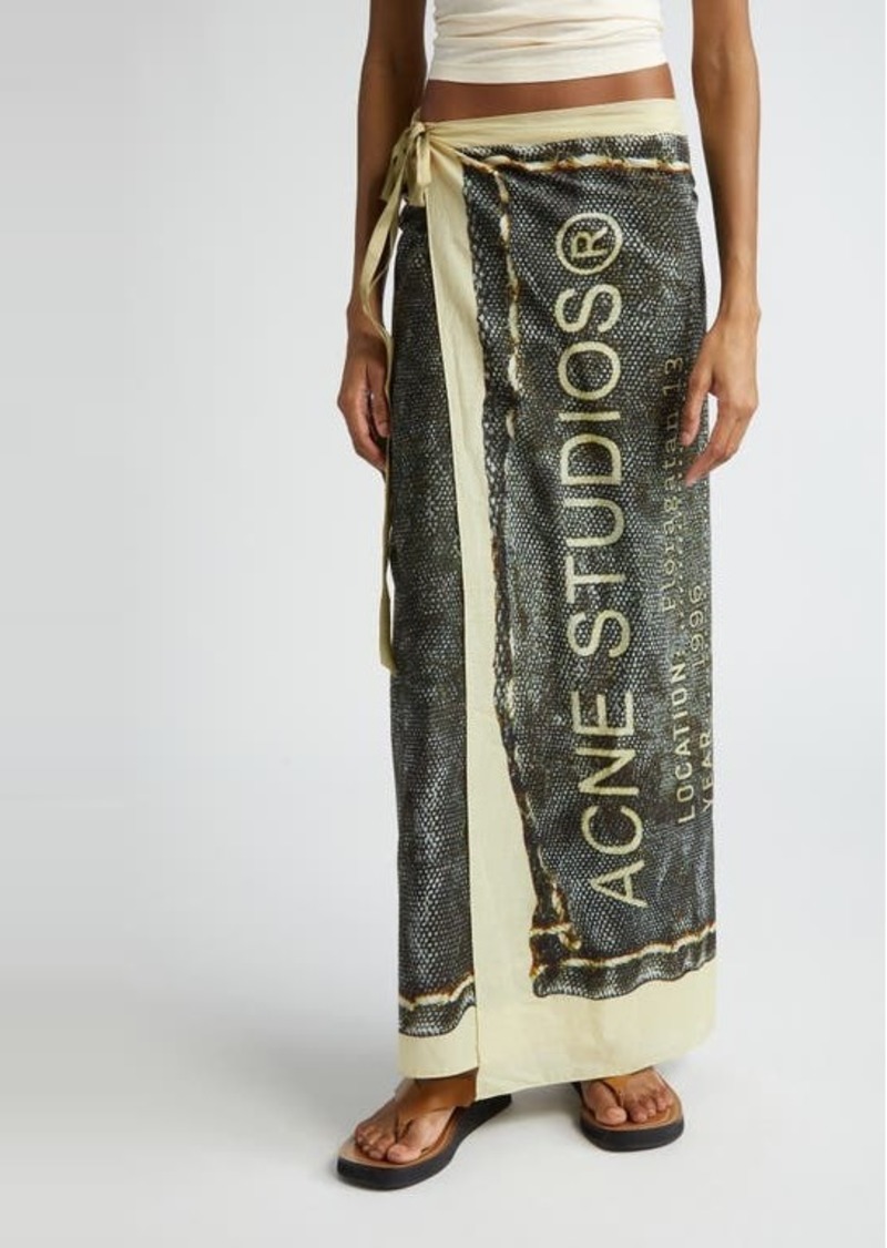 Acne Studios Midsummer Cotton Sarong Maxi Wrap Skirt