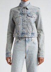 Acne Studios Monogram Jacquard Crop Denim Jacket