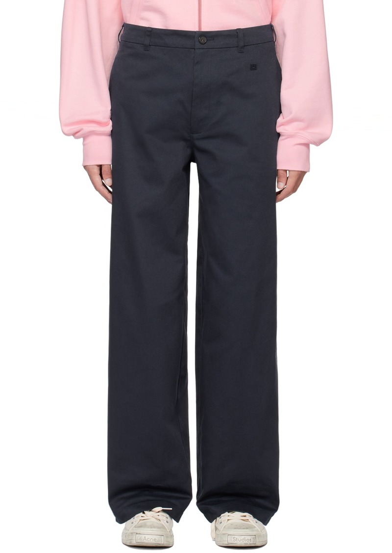 Acne Studios Navy Wide-Leg Trousers